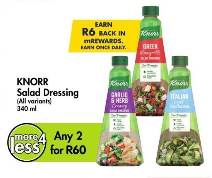 KNORR Salad Dressing 340ml offer at Makro