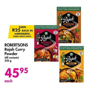 Makro ROBERTSONS Rajah Curry Powder 350g offer