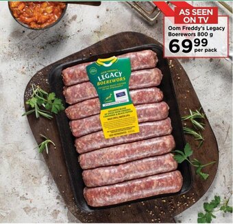 Food Lover's Market Oom Freddy's Legacy Boerewors 800g offer