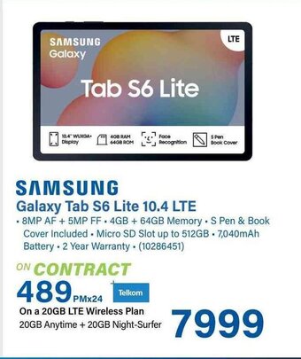 Incredible Connection SAMSUNG Galaxy Tab S6 Lite 10.4 LTE offer