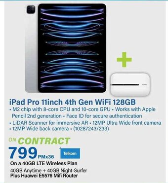 Incredible Connection iPad Pro 11inch 4th Gen WiFi 128GB offer