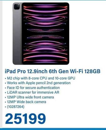 Incredible Connection iPad Pro 12.9inch 6th Gen Wi-Fi 128GB offer