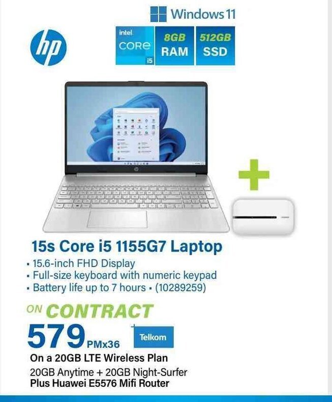 hp 15s Core i5 1155G7 Laptop offer at Incredible Connection