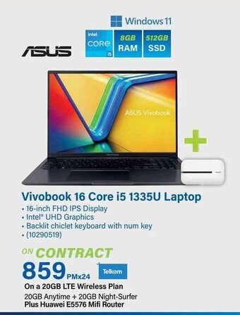 Incredible Connection ASUS Vivobook 16 Core i5 1335U Laptop offer