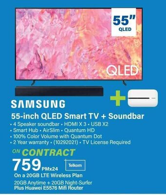 Incredible Connection SAMSUNG 55-inch QLED Smart TV + Soundbar offer