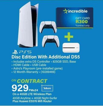 Incredible Connection PS5 Disc Edition With Additional DS5 offer