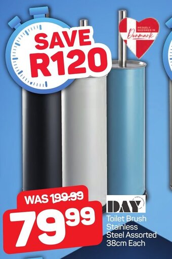 Pick n Pay DAY Toilet Brush Stainless Steel Assorted 38cm Each offer