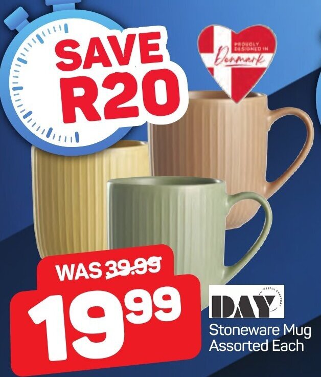 DAY Stoneware Mug Assorted Each offer at Pick n Pay