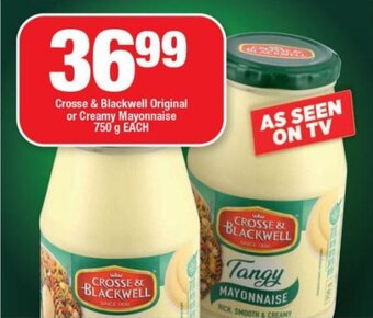 OK Grocer Crosse & Blackwell Original or Creamy Mayonnaise 750 g EACH offer