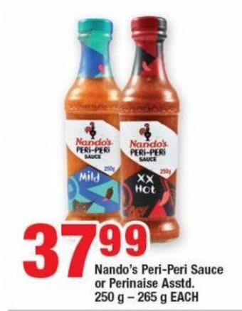 OK Grocer Nando's Peri-Peri Sauce or Perinaise Asstd. 250 g - 265 g EACH offer