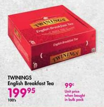 TWININGS English Breakfast Tea 100's