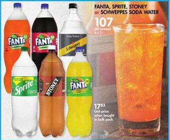 Makro FANTA, SPRITE, STONEY or SCHWEPPES SODA WATER 4x2L offer