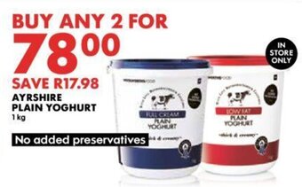 Woolworths AYRSHIRE PLAIN YOGHURT 1kg offer