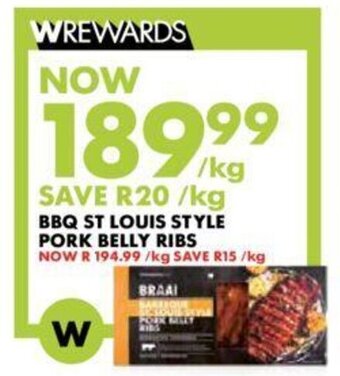 Woolworths BBQ ST LOUIS STYLE PORK BELLY RIBS offer