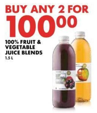 Woolworths 100% FRUIT & VEGETABLE JUICE BLENDS 1.5L offer