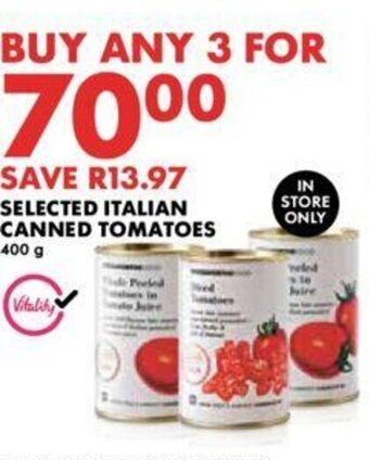 Woolworths SELECTED ITALIAN CANNED TOMATOES 400g offer