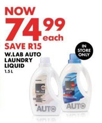 Woolworths W.LAB AUTO LAUNDRY LIQUID 1.5 L offer