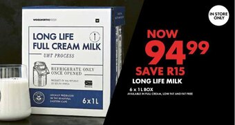 Woolworths LONG LIFE MILK 6 x 1L BOX offer