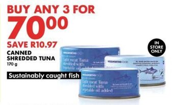 Woolworths CANNED SHREDDED TUNA 170g offer
