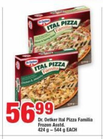 OK Grocer Dr. Oetker Ital Pizza Familia Frozen Asstd. 424g-544g offer