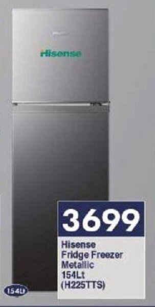 President Hyper Hisense Fridge Freezer Metallic 154L offer