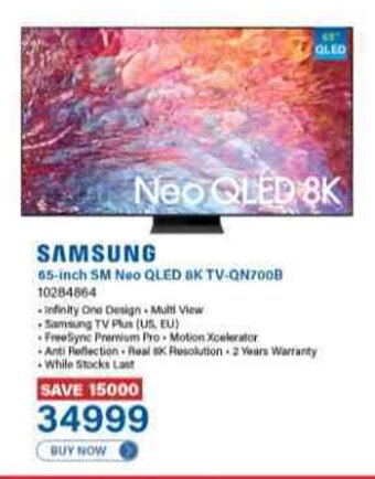 Incredible Connection SAMSUNG 65-inch SM Neo QLED 8K TV-QN700B offer