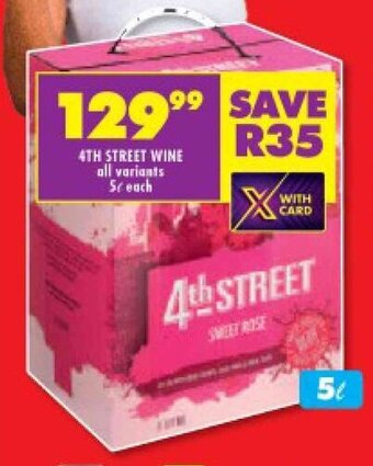 Shoprite 4TH STREET WINE 5L offer