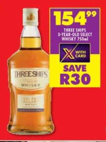 THREE SHIPS 3-YEAR-OLD SELECT WHISKY 750ml