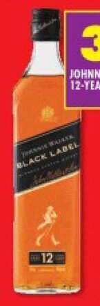 Shoprite JOHNNIE WALKER BLACK LABEL 12-YEAR-OLD BLENDED SCOTCH WHISKY 750ml offer