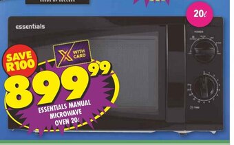 Shoprite ESSENTIALS MANUAL MICROWAVE OVEN 20L offer