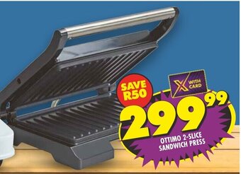 Shoprite OTTIMO 2-SLICE SANDWICH PRESS offer