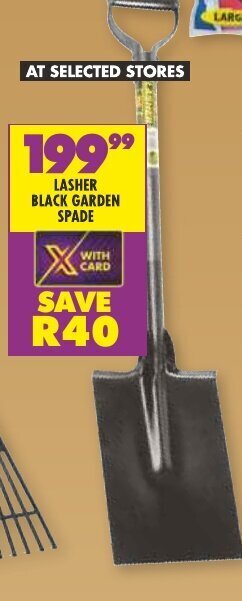 Shoprite LASHER BLACK GARDEN SPADE offer