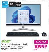Makro Acer 54cm (21.5) aspire c22 intel core i3 all-in-one desktop 394363 offer
