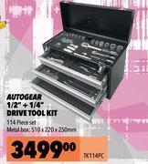 Midas Autogear 1/2 + 1/4 drive tool kit tk114pc offer