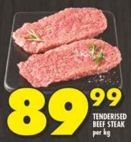 Shoprite TENDERISED BEEF STEAK per kg offer