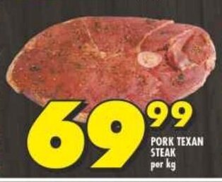 Shoprite PORK TEXAN STEAK per kg offer