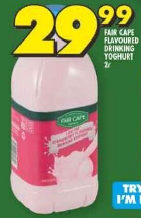 Shoprite FAIR CAPE FLAVOURED DRINKING YOGHURT 2L offer