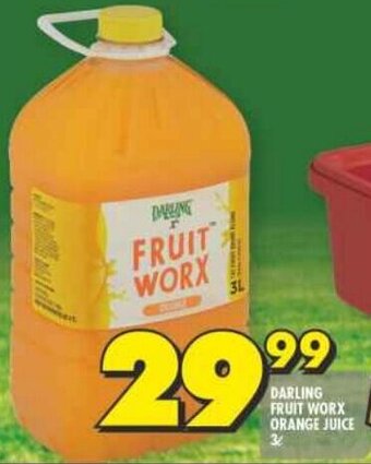 Shoprite DARLING FRUIT WORX ORANGE JUICE 3L offer