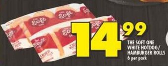 Shoprite THE SOFT ONE WHITE HOTDOG/ HAMBURGER ROLLS 6 per pack offer
