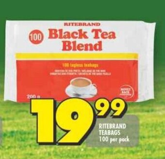 Shoprite RITEBRAND TEABAGS 100 per pack offer