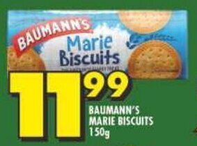 Shoprite BAUMANN'S MARIE BISCUITS 150g offer