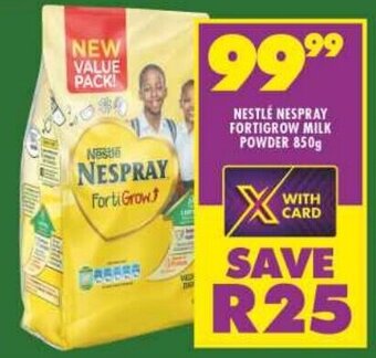 Shoprite NESTLÉ NESPRAY FORTIGROW MILK POWDER 850g offer