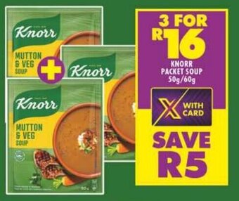 Shoprite KNORR PACKET SOUP 50g/60g offer