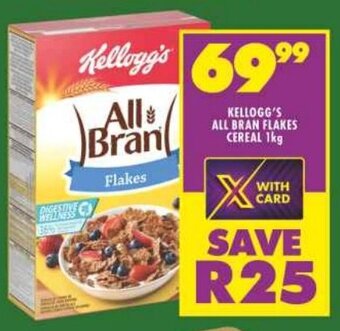 Shoprite KELLOGG'S ALL BRAN FLAKES CEREAL 1kg offer