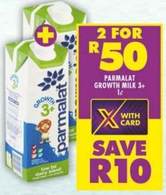 Shoprite PARMALAT GROWTH MILK 3+1L offer