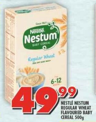 Shoprite NESTLE NESTUM REGULAR WHEAT FLAVOURED BABY CEREAL 500g offer