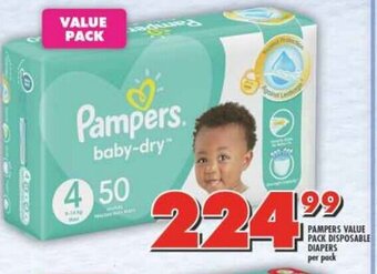Shoprite PAMPERS VALUE PACK DISPOSABLE DIAPERS per pack offer