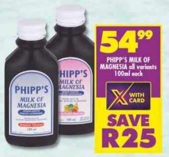 PHIPP'S MILK OF MAGNESIA all variants 100ml each
