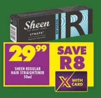 Shoprite SHEEN REGULAR HAIR STRAIGHTENER 50ml offer