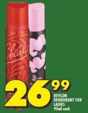 Shoprite REVLON DEODORANT FOR LADIES 90ml each offer
